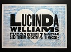 2023.10.07 Hatch Show Print Lucinda Williams Tour Poster @ Ryman Nashville TN