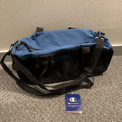 Bolso de Lona Champion Logo Azul Negro Logo NUEVO CON ETIQUETAS Viaje Gimnasio Escuela Deportes Foto 1 de 4