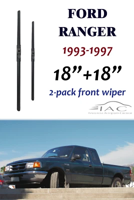 For Ford Ranger 1993-1997 18"+18" Front Windshield Wiper Blade 2 Pack - Image 1 of 2