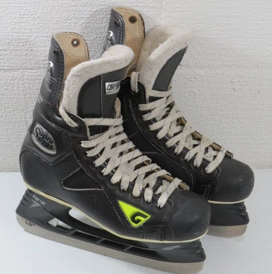 Graf Supra 705 Ice Hockey Skates Senior Black Green Logo Made Canada Mens 5 - Image 1 of 4