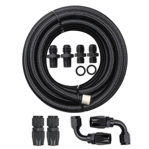 For 4L60E 4L65E Automatic Transmission Cooler Line Kit Black 6AN Steel Braided - Picture 1 of 6