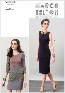 Vogue Original Marcy Tilton Designer Misses Tier Color block Dress Pattern 6-14 - Picture 1 of 7