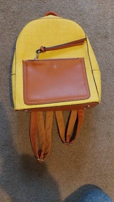 David Jones Paris Yellow And Brown Rucksack Leather Rucksack - Image 1 of 4