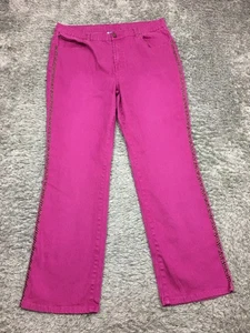 Jeans DG2 By Diane Gilman donna taglia 16 viola stivale dritto impreziosito da Ramie - Foto 1 di 15