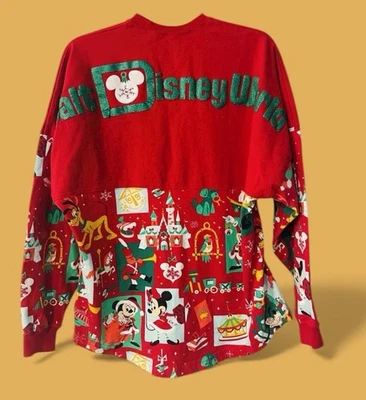 Camiseta Santa Mickey Mouse Friends Red Holiday Spirit Pequeña Walt Disney World Usada en Excelente Condición Foto 1 de 4
