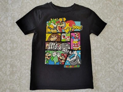 Old Navy L 10-12 Black Shirt Super Mario Donkey Kong Bowser Shirt - Image 1 of 2
