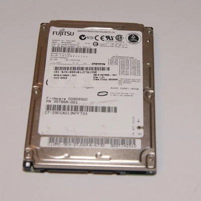 FUJITSU 80GB SATA LAPTOP 2.5" HARD DISK DRIVE 9.5MM MHV2080BH CA06672-B35300TW - Image 1 of 2