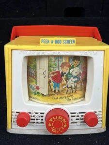 Fisher Price 1965 Peek-a-Boo Musical TV Mary Had A Little Lamb USA Vintage. M-8 - Picture 1 of 4