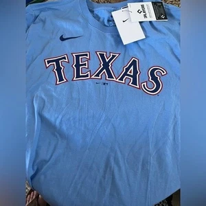 Nike Texas Ranger Baseball tshirt light Blue Shirt Tee MLB Small New Solak 15 - Picture 1 of 9