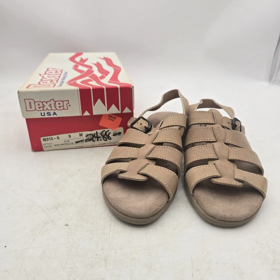 New In Box DEXTER Comfort Sandals Shoes Beige Size 9 M 277026 - Image 1 of 4