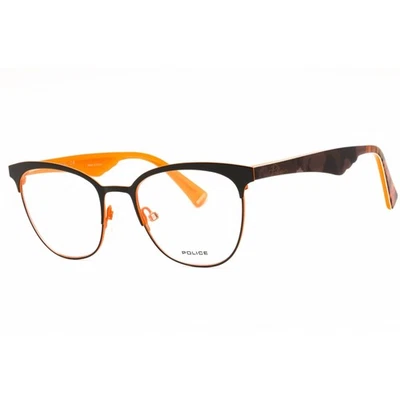 Gafas para mujer Police naranja brillante/marrón metal borde completo ojo de gato VPL417 0SCB Foto 1 de 2
