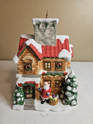 Home Interiors & Gifts Ceramic Votive Candle Holder Christmas Village 57035 - Image 1 of 4