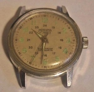 Vintage Mortima Military Style 17 Jewels Men's Mechanical Watch For Repairs - Picture 1 of 3