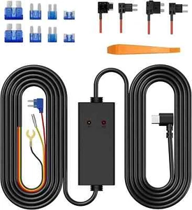 Kit de cableado de cámara de tablero tipo C de 11,5 pies (V5F), 12V-24V a 5V 3A con 4 grifos de fusibles - Imagen 1 de 6