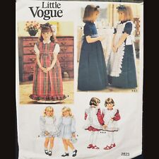 Vintage Little Vogue Girls' Dress & Pinafore Pattern #2823 Size 3 CUT