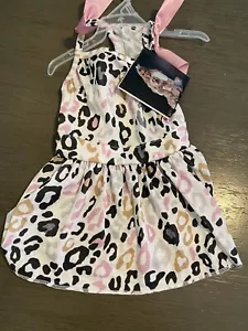 VESTIDO JESSICA SIMPSON MULTICOLOR ESTAMPADO LEOPARDO Cachorro/Perro PEQUEÑO NUEVO CON ETIQUETAS - Imagen 1 de 2