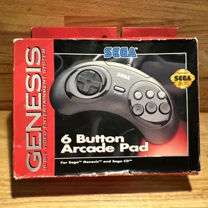 SEGA GENESIS - 6 Button Arcade Pad MK-1653 (Box & Instruction Sheet Only) - Picture 1 of 8
