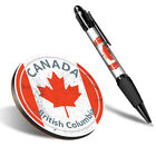 1 X Round Coaster & 1 Pen British Columbia Province Canada Flag #60002
