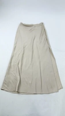Abercrombie & Fitch Skirt Womens Small Beige Maxi High Thigh Slit Lined Side Zip - Image 1 of 4