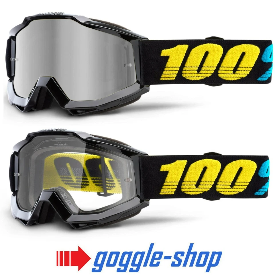 2020 100% Percent Accuri Motocross MX MTB Gafas - Virgo Negro - Espejo de Plata - Imagen 1 de 1