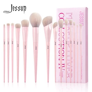 Jessup Pink Makeup Brushes Set 14Pcs Foundation Eyeshadow Blending Make up Brush - Picture 1 of 6