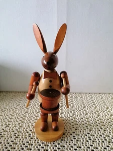Osterhase "Trommler" 21cm groß Holzfigur Deko Ostern, Erzgebirge, DDR - Picture 1 of 6