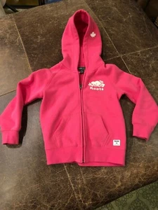 Girls Sweatshirt Hoodie By Roots Full Zip Size 5 5T New Pink - Picture 1 of 4