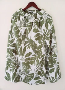 Abercrombie & Fitch Midirock Größe XS elfenbein grün Leinen tropisch Gummibund - Bild 1 von 9