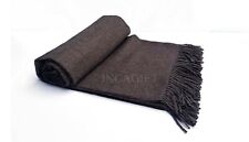 100% Baby Alpaca Throw Blanket - Tobacco brown- Woven blankets made in Peru
