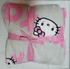Hello Kitty  Sanrio  Gray XOXO Valentines Twin TikTok Plush Throw Blanket New