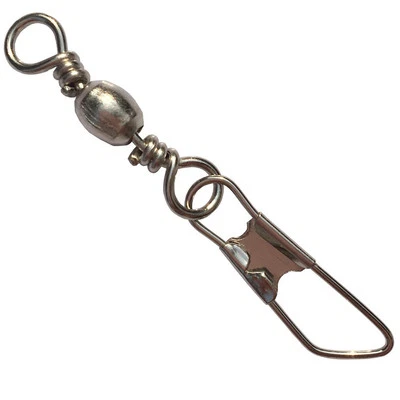 100Pcs Fishing Barrel Swivel with Safety Snap Ball Bearing Swivel Tackle 2#-10# - Image 1 of 4