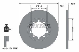 TEXTAR 92152003 BRAKE DISC Rear - Picture 1 of 1