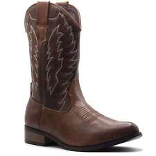 Men's Classic Western Tall Calf High Cowboy Dress Boots, Motorcycle Riding Boot