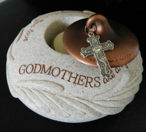 Whispering Wings Candle Holder Tealight "Godmother" 5" - Picture 1 of 8