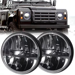For Land Rover Defender TD4 TD5 90 110 7" Inch LED Front Light Headlamps Pair - Picture 1 of 11