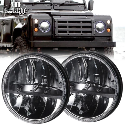 Für Land Rover Defender TD4 TD5 90 110 7" Zoll LED Frontlicht Scheinwerfer Paar - Bild 1 von 4