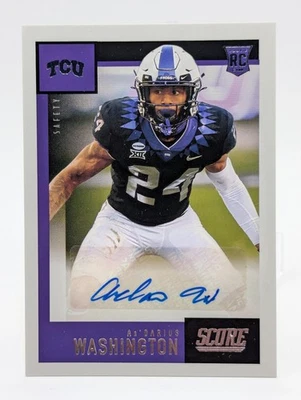 2021 Panini Chronicles Draft Picks Score Ar’Darius Washington Rookie Auto SA-ADW - Image 1 of 4