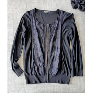 DKNY schwarze 100% Kaschmir Strickjacke Pullover Strick | Größe M - Bild 1 von 5