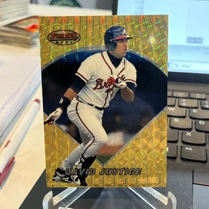 1996 Bowman's Best ATOMIC REFRACTOR #41 David Justice Braves RARE PARALLEL - Picture 1 of 6