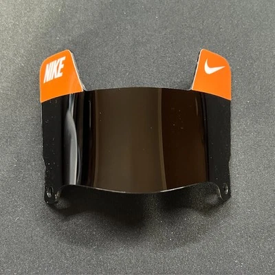 橙色“耐克”标签-黑色迷你橄榄球头盔遮阳板带橙色夹子 — 第 1/2 张图片