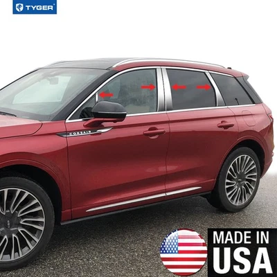 TYGER for 2020-2021 Lincoln Corsair 8PC Stainless Steel Chrome Pillar Post Trim Foto 1 de 4