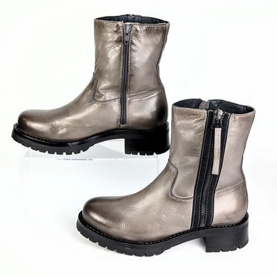 NUEVO Botines de cuero con tacón de 1" gris Zinco para mujer Miz Mooz talla EU 37 US 6.5 - Imagen 1 de 4