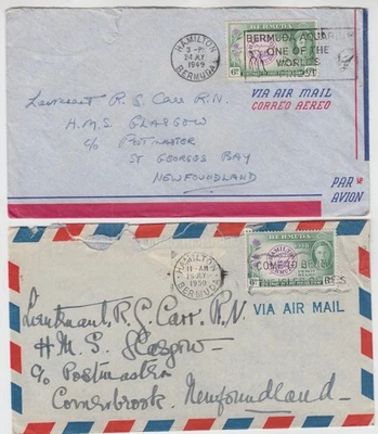 BERMUDAS 1949 cubiertas a Terranova para personal a bordo HMS GLASGOW Foto 1 de 4