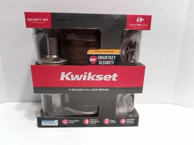 Kwikset Lido Keyed Entry Lever and Single Cylinder Deadbolt Combo Pack 99910-038 - Image 1 of 4