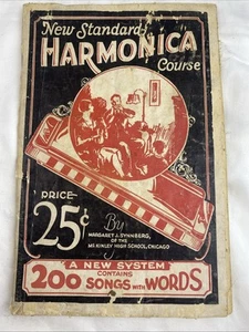 1927 New Standard Mundharmonika Kurs Notenbuch Lieder & Worte Vintage - Bild 1 von 5