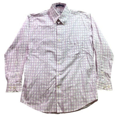 Alan Flusser Shirt Mens Medium Plaid Preppy Academia Office Career Professional - Image 1 of 4