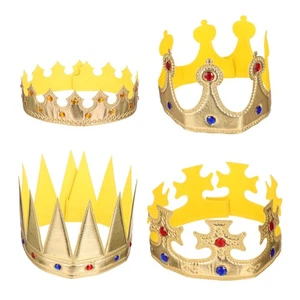 4 Piezas Cumpleaños Paisaje utilería Niños Corona Tocado Tela Corona Preciosa Corona King - Imagen 1 de 12