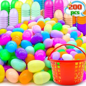 200Pcs Easter Plastic Egg Bulk Empty, Fillable Basket Fillers Stuffer Hunt, C... - Picture 1 of 6