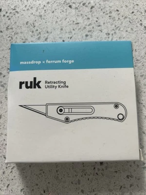 Rare Sealed Ferrum Forge Massdrop RUK Retracting Utility Knife Brass NOS - Image 1 of 4