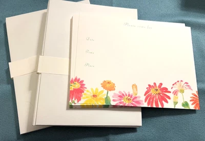 Crane's Zinnia Floral Party Invitations, 20 Flat Cards & Envelopes Printable - Image 1 of 4